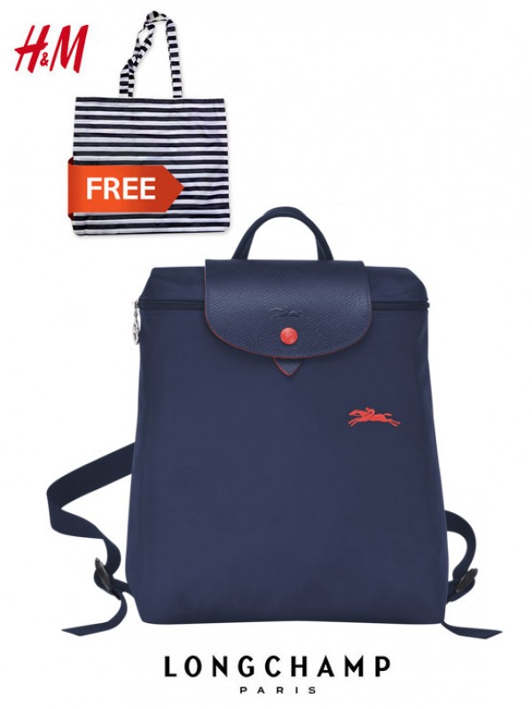 LC050*LONGCHAMP LE PLIAGE CLUB BACKPACK L1699619 (NAVY) *LIMITED EDITION (FREE GIFT)